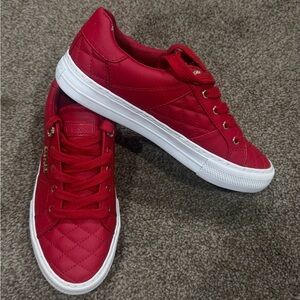 Guess Red Quilted Sneakers size 6.5